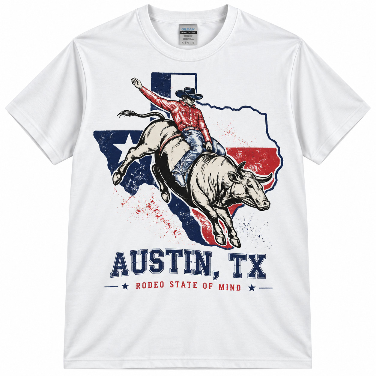 Cowboy Bull Riding Graphic T-Shirt Texas Rodeo Western Country Style Tee S - 5XL