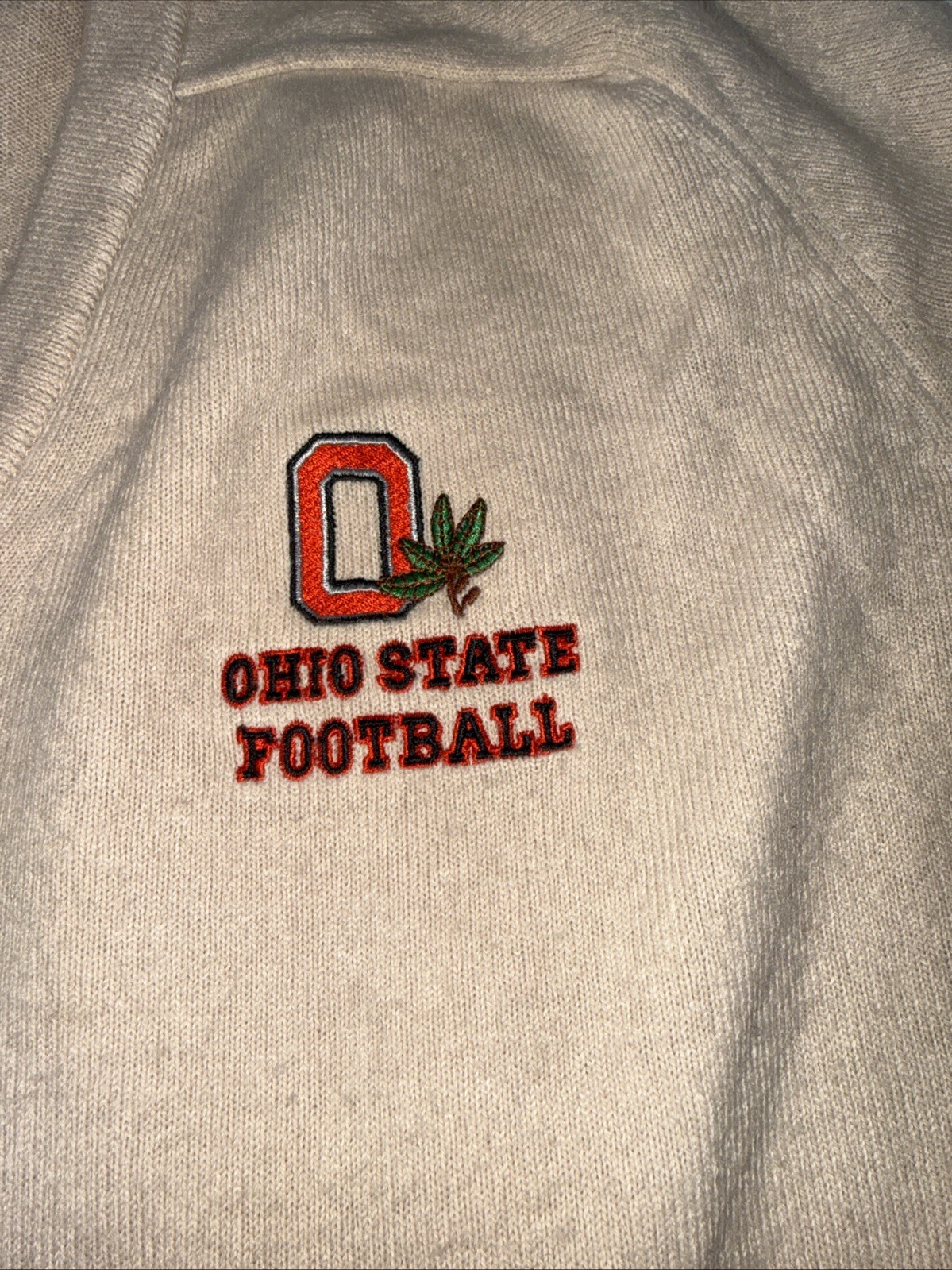 Ohio State University Football Buckeyes Cream Sweater Large NCAA Vintage Tressel Ohio State University Football Buckeyes Cream Sweater Large NCAA Vintage Tressel