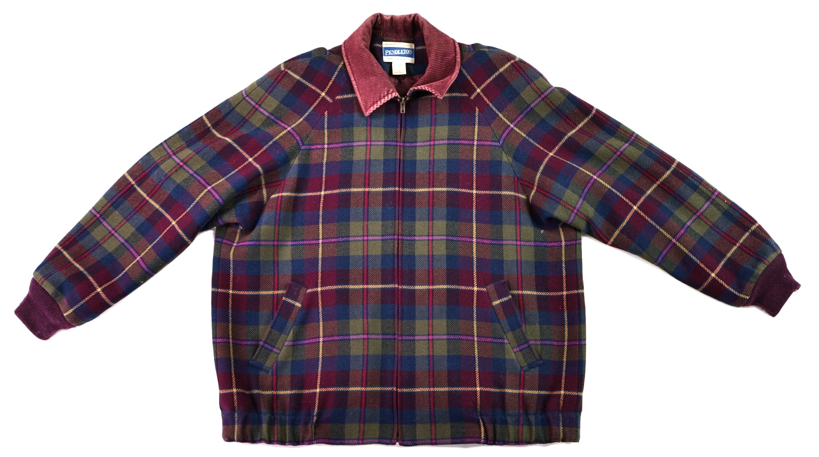 Vintage PENDLETON Women’s L Retro Wool Plaid Cropped Bomber Jacket Coat