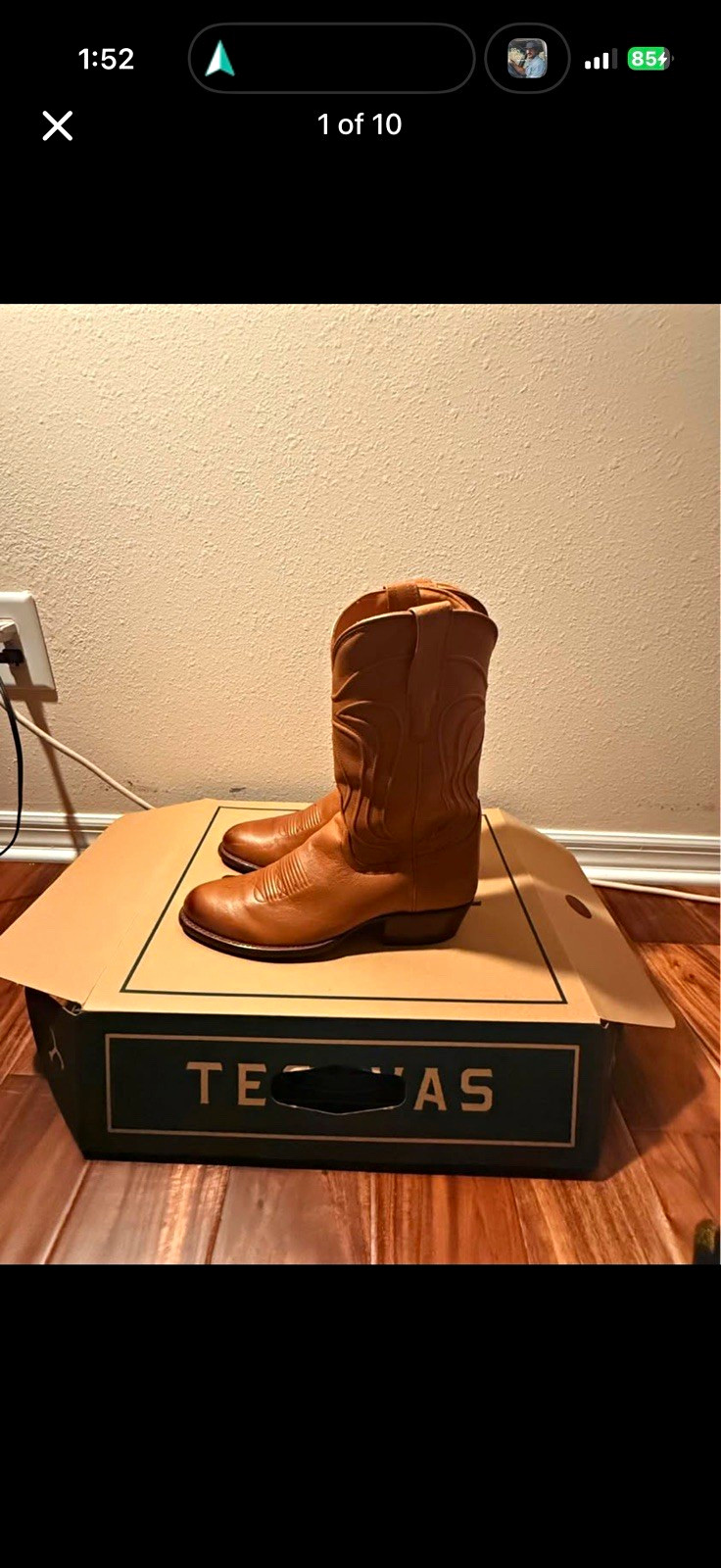 Tecovas Men’s Brown Leather Western Boots Embroidered Pull-On Round Toe 9 D Tecovas Men’s Brown Leather Western Boots Embroidered Pull-On Round Toe 9 D