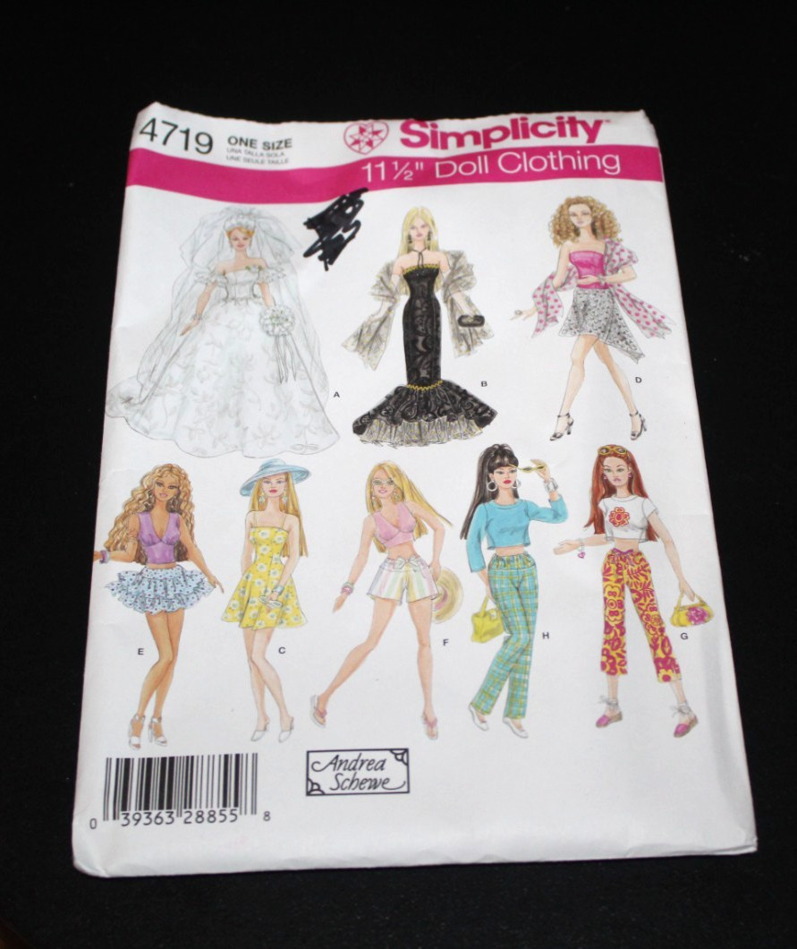 New Simplicity Barbie Clothes Pattern 11.5 inch dolls Wedding & Casual AB2= New Simplicity Barbie Clothes Pattern 11.5 inch dolls Wedding & Casual AB2=