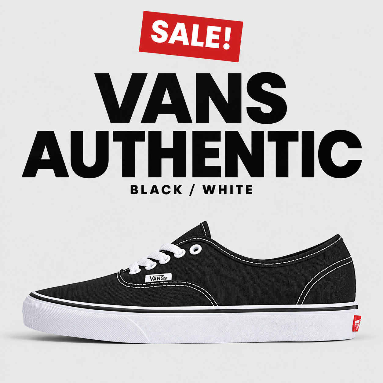 Vans Authentic Black Sneakers VN000EE3BLK - New with Box - Men\'s/Women\'s Sizes