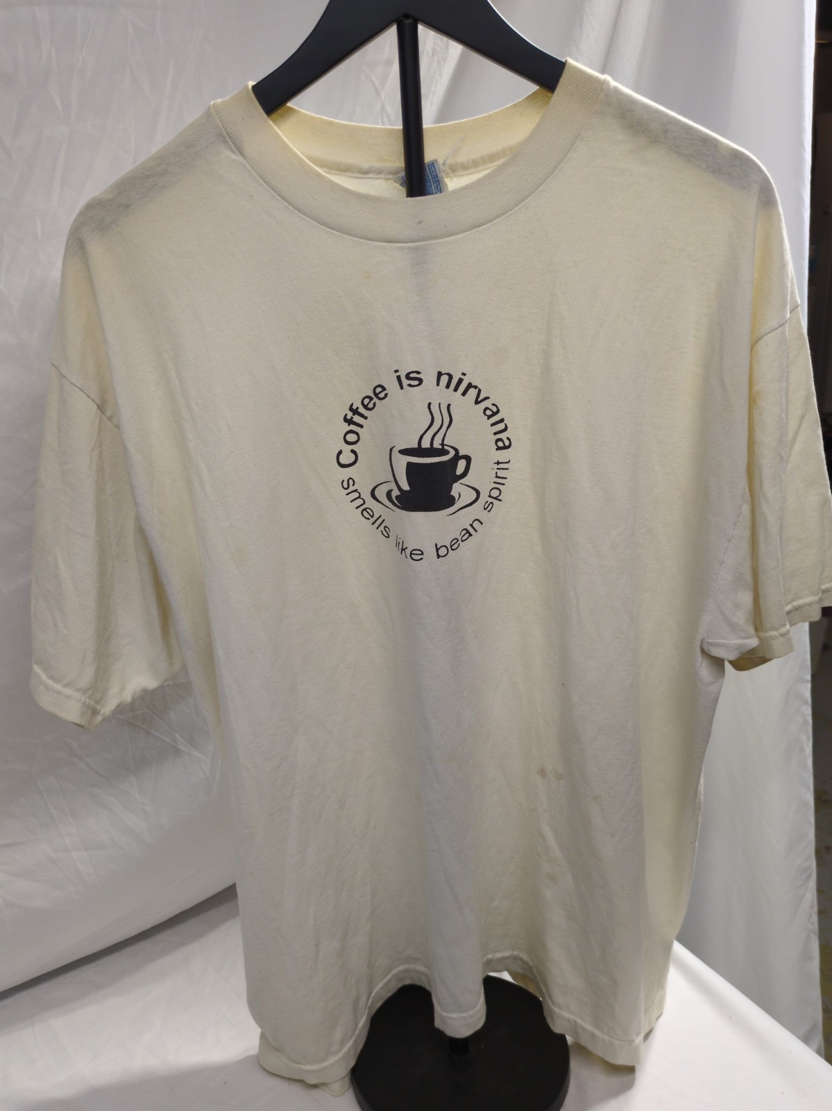 Vintage Early 1990\'s \'Coffee is Nirvana Smells Like Bean Spirit \' T- Shirt Vintage Early 1990\'s \'Coffee is Nirvana Smells Like Bean Spirit \' T- Shirt