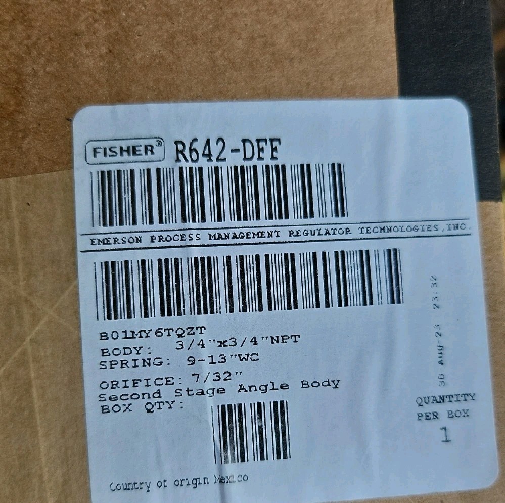 Emerson Fisher R642-DFF Lp-Gas Equipment 2nd Stage Regulator 9-13\