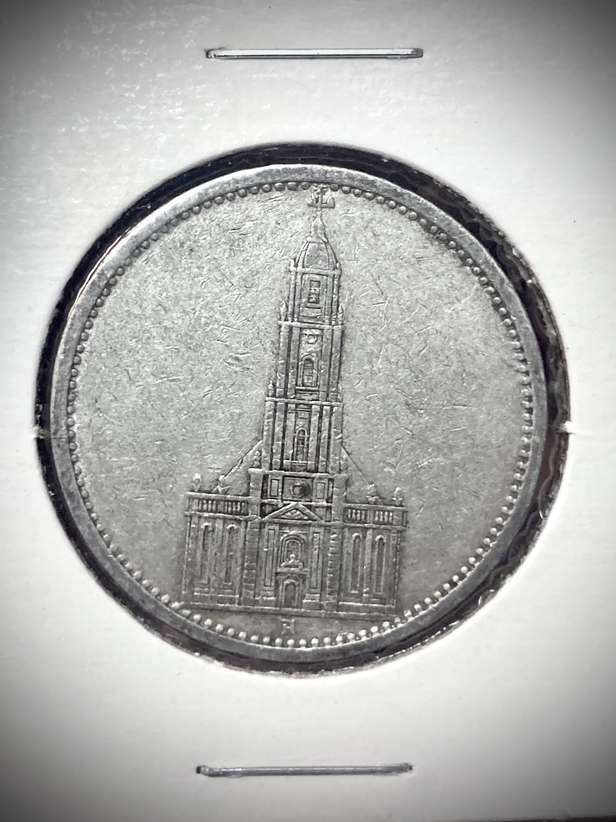 1935-A Germany 5 Reichsmark Silver Coin - Potsdam Garrison Church - Berlin Mint