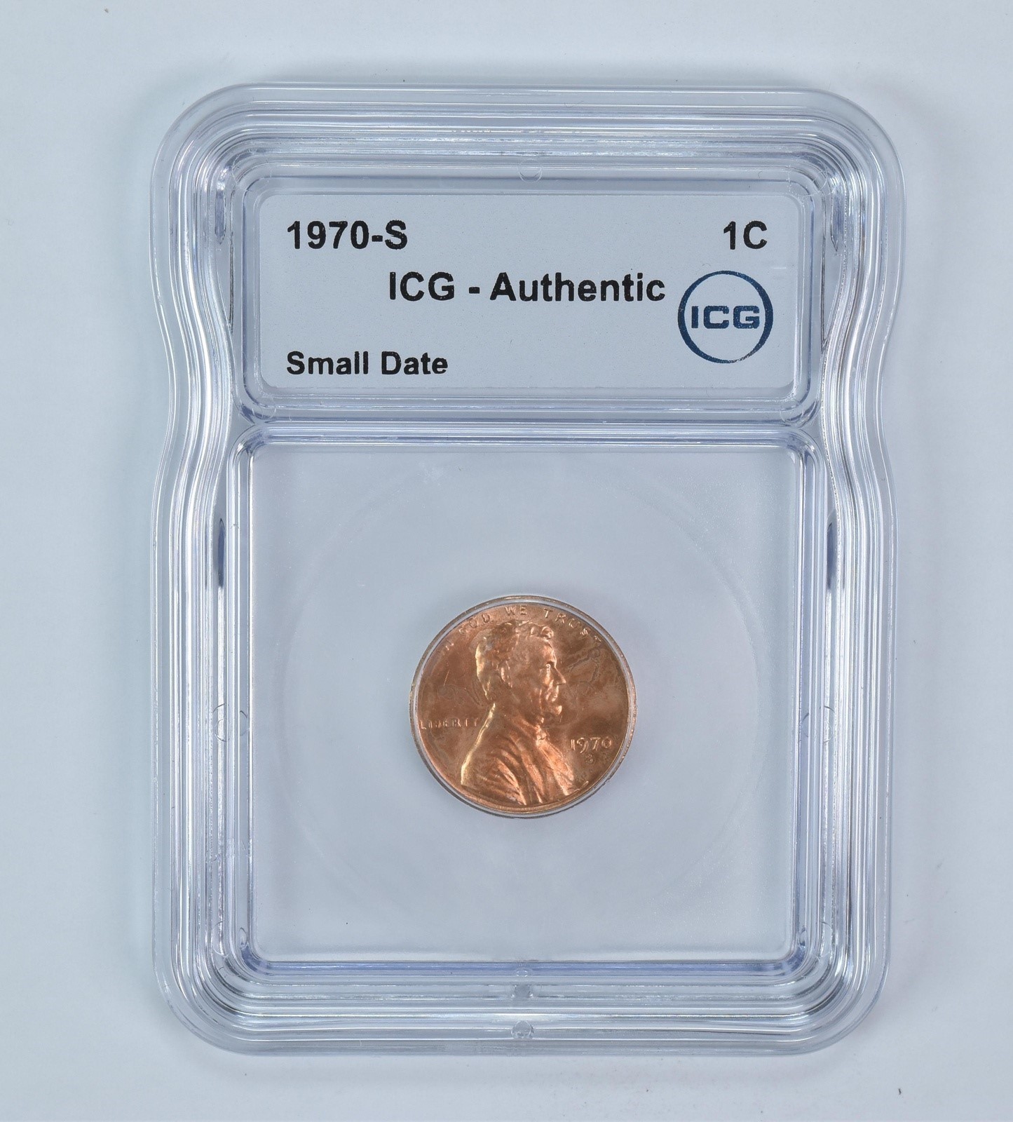 1970-S Lincoln Memorial Cent Small Date Authentic ICG 1970-S Lincoln Memorial Cent Small Date Authentic ICG
