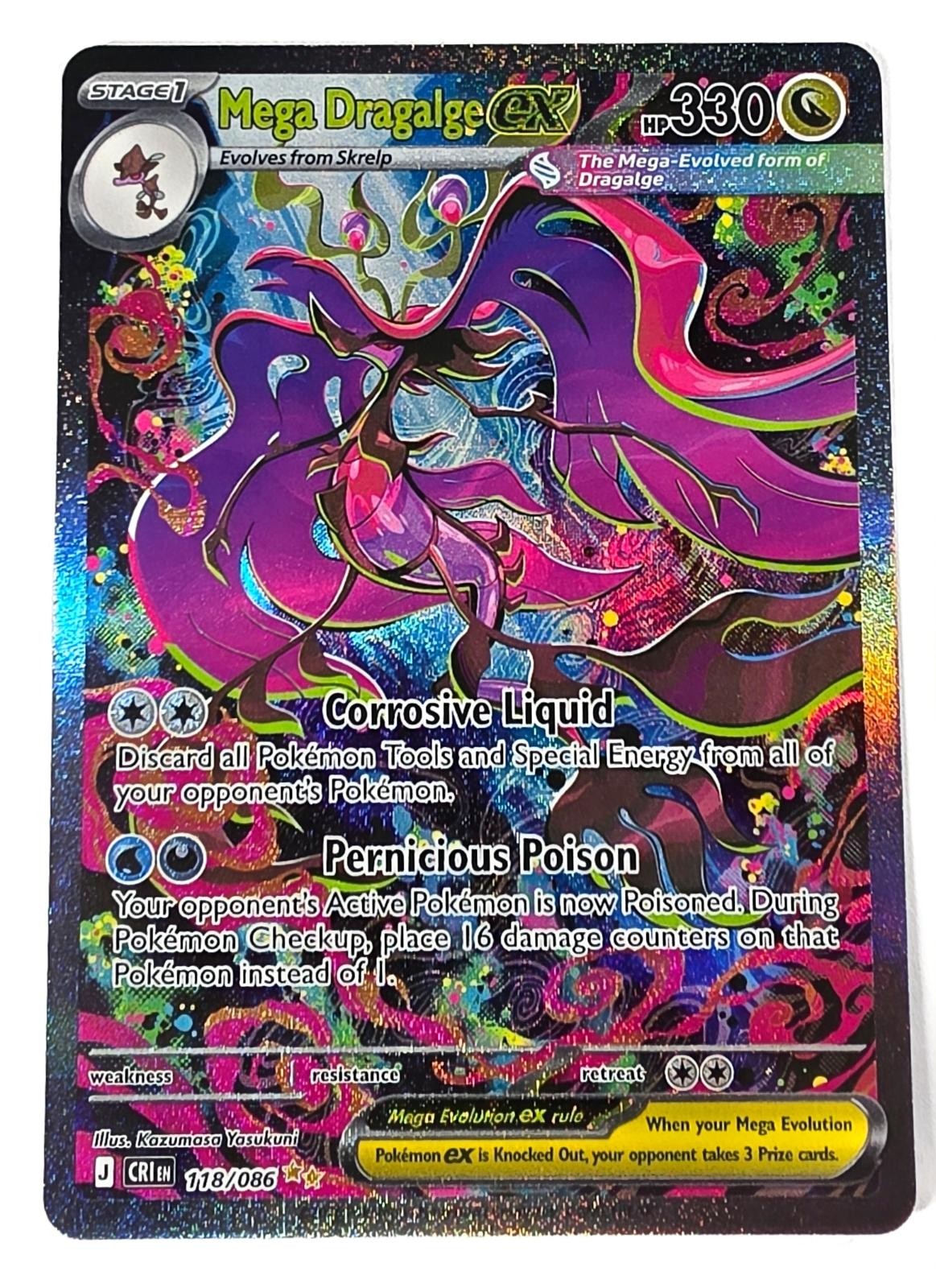 Mega Dragalge ex 118/086 Holo Special Illustration Rare Chaos Rising Pokemon NM Mega Dragalge ex 118/086 Holo Special Illustration Rare Chaos Rising Pokemon NM
