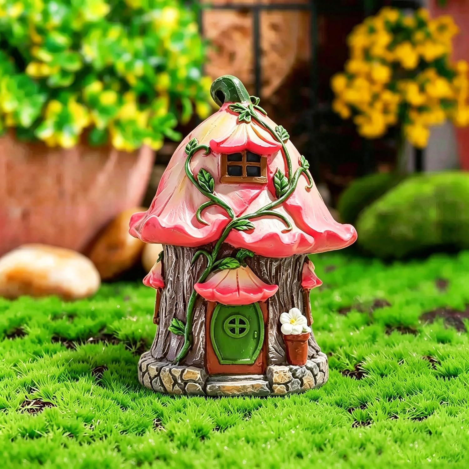 Flower Fairy Garden House, Miniature Fairy Garden Accessories Cottage, Whimsical