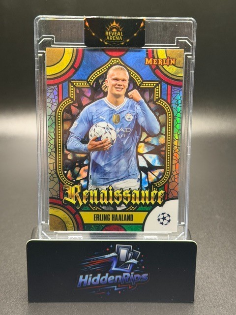 🔥 2023-24 Topps Merlin Renaissance Erling Haaland #R-12 Manchester City UCL