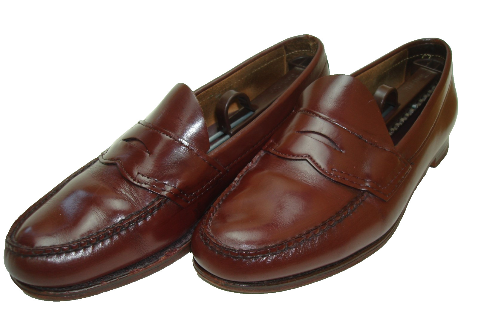 Men’s 9.5 D Vintage Oxblood Leather Penny Loafers V-Cleat Dress Shoes USA Style