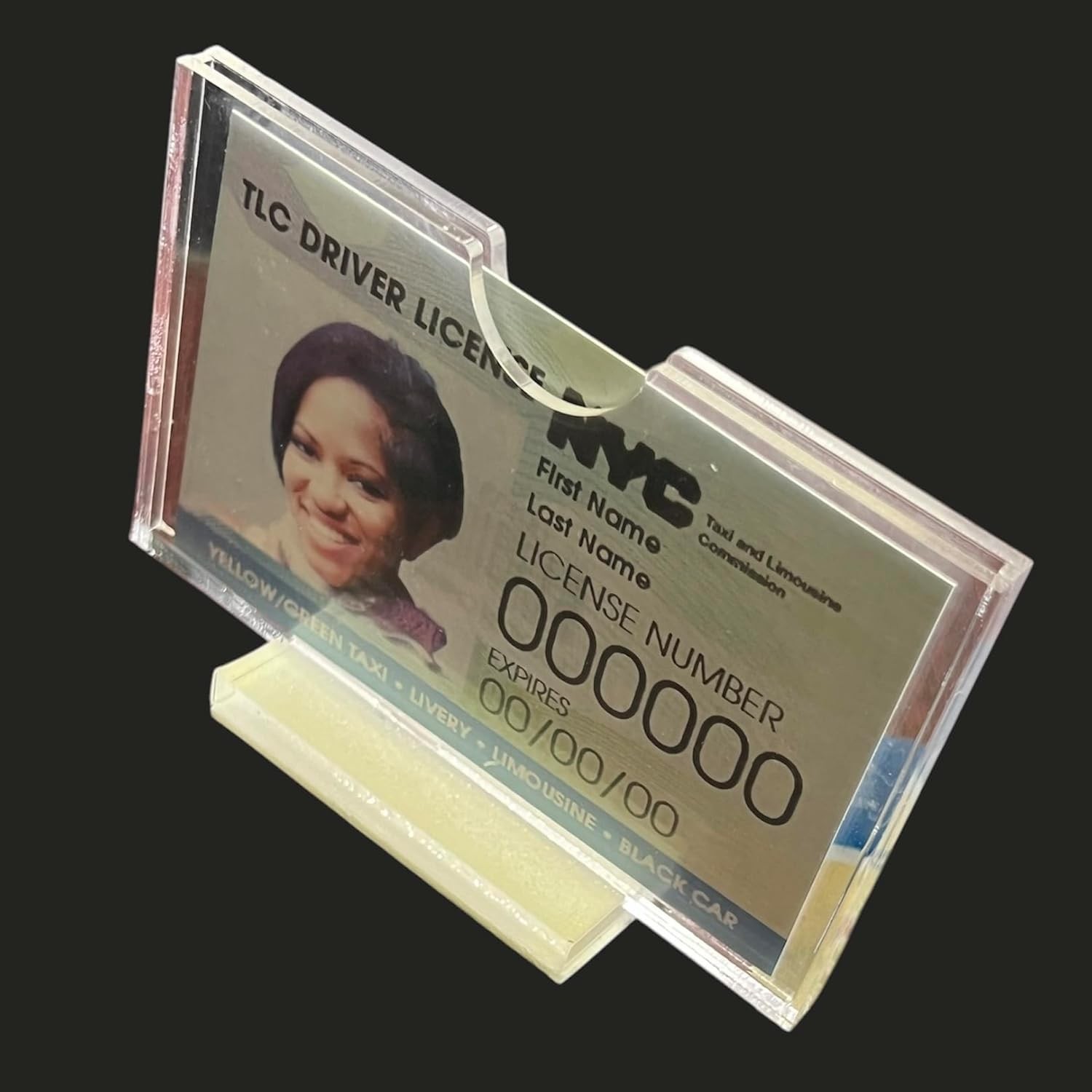 NYC TLC License Holder Dashboard Display Stand for Uber Lyft Taxi 3M Base