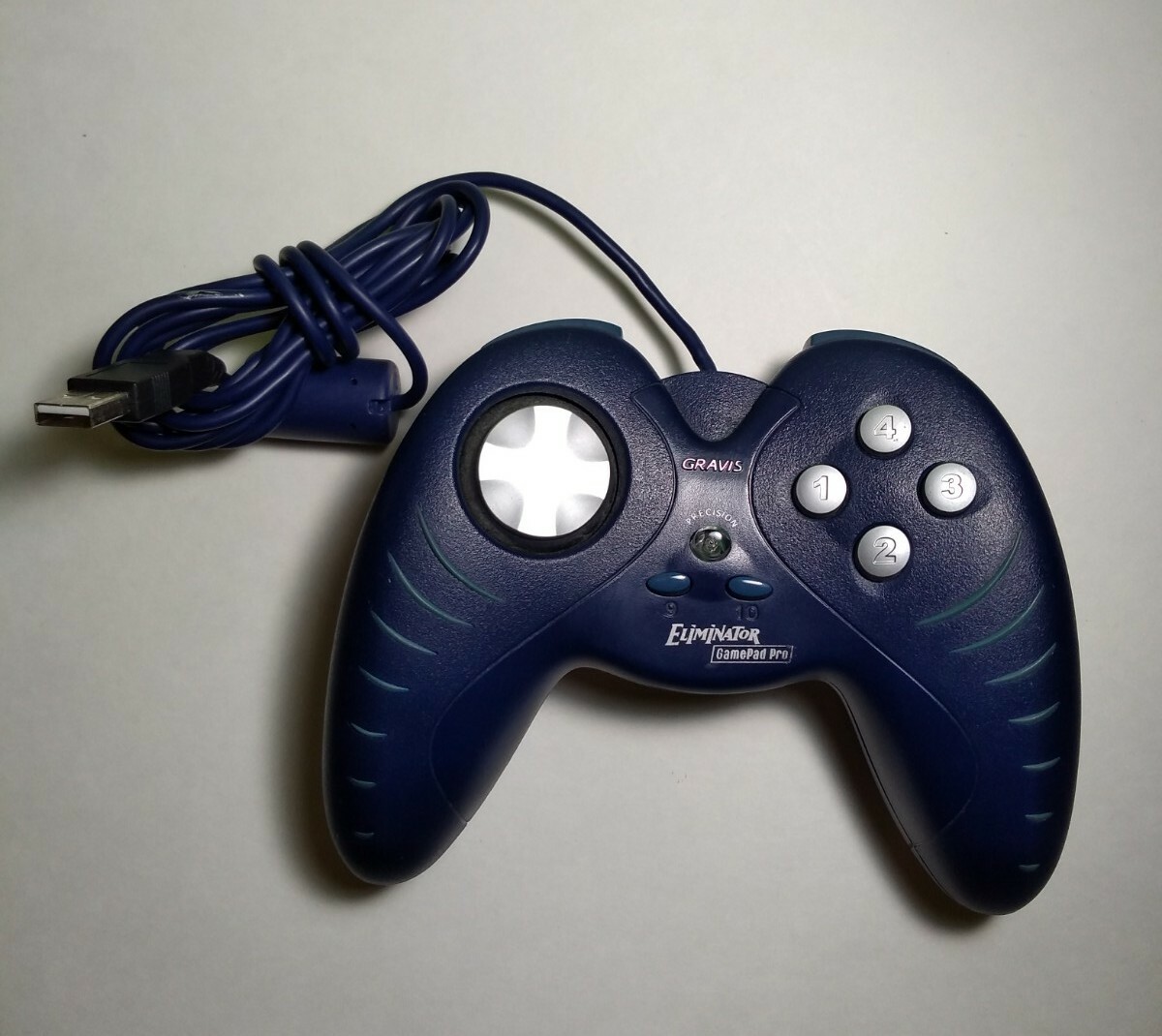 Gravis Eliminator AfterShock USB Controller, Blue/Silver #48031 WINDOWS 10 WORKS Gravis Eliminator AfterShock USB Controller, Blue/Silver #48031 WINDOWS 10 WORKS