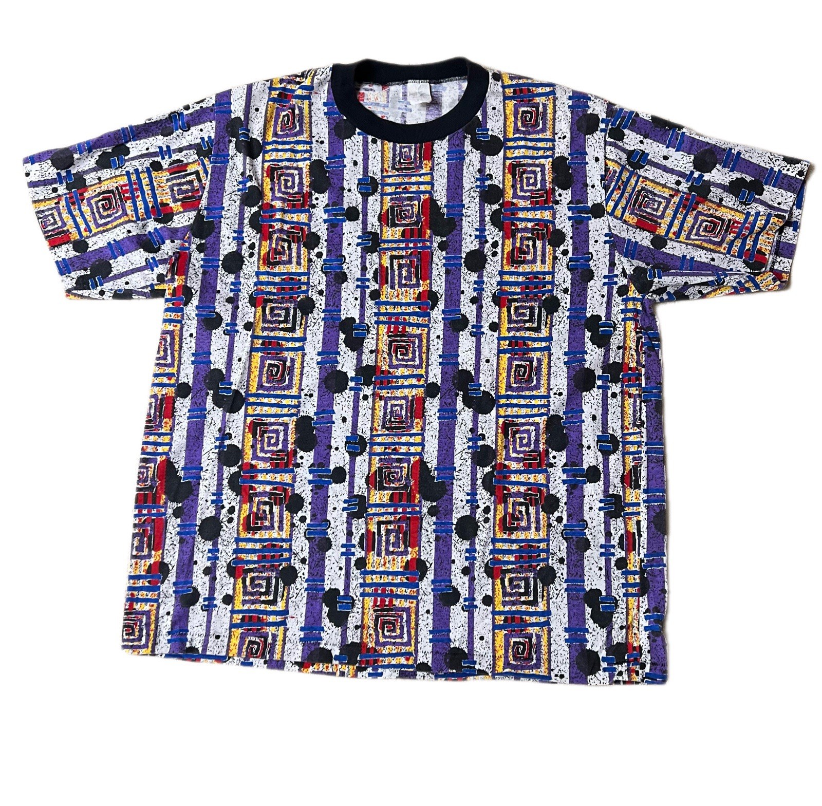 Vintage Geometric 80s Single Stitch Shirt Cotton Mens XL Vintage Geometric 80s Single Stitch Shirt Cotton Mens XL