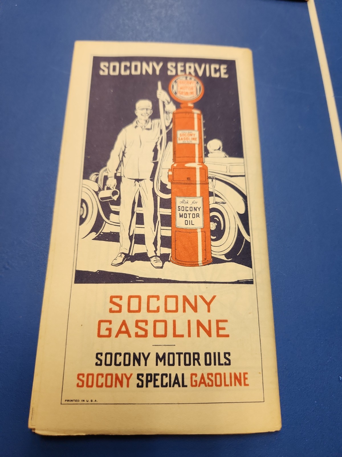 VINTAGE 1929 SOCONY NEW YORK ROAD MAP GAS STATION PUMP MOTOR OIL NICE VINTAGE 1929 SOCONY NEW YORK ROAD MAP GAS STATION PUMP MOTOR OIL NICE