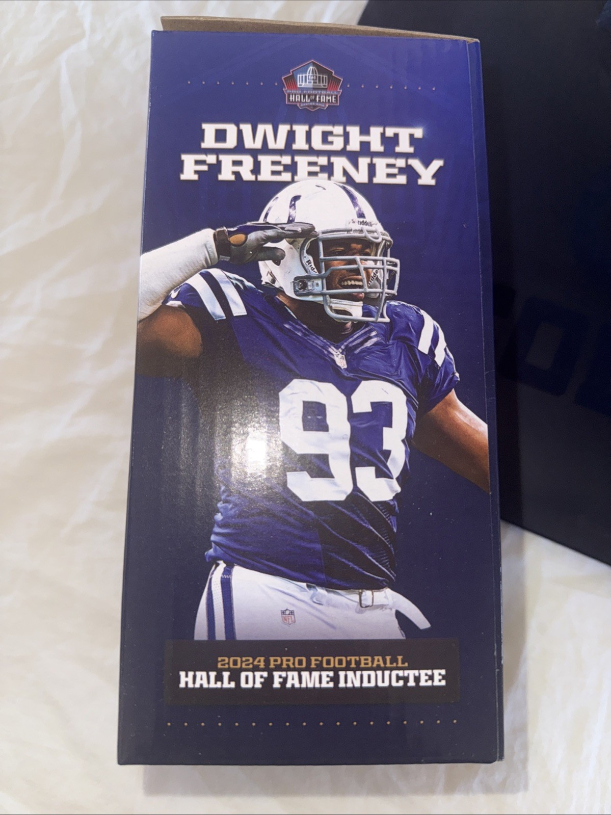 Colts Dwight Freeney 2024 Pro Football Hall Of Fame Inductee Bag, Bracelet, Head Colts Dwight Freeney 2024 Pro Football Hall Of Fame Inductee Bag, Bracelet, Head