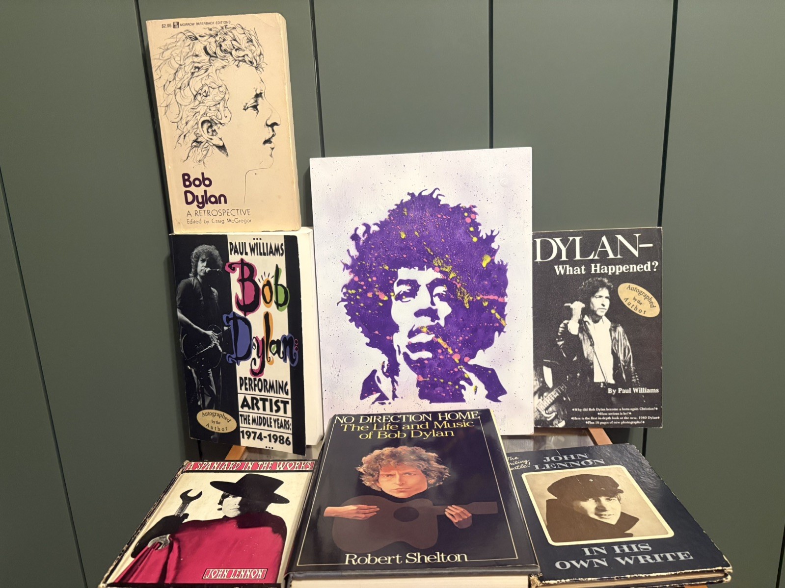 Bob Dylan Signed books (2) by Paul Williams, & John Lennon Book Lot + bonus Art Bob Dylan Signed books (2) by Paul Williams, & John Lennon Book Lot + bonus Art