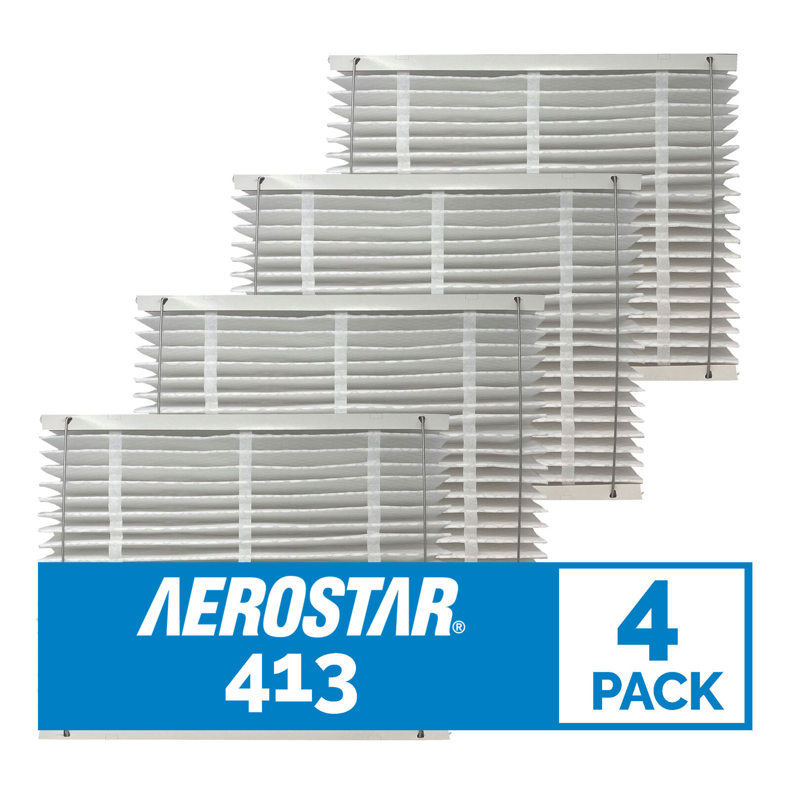 Aerostar MERV 13 Collapsible Replacement Filter for Aprilaire 413, 4PK