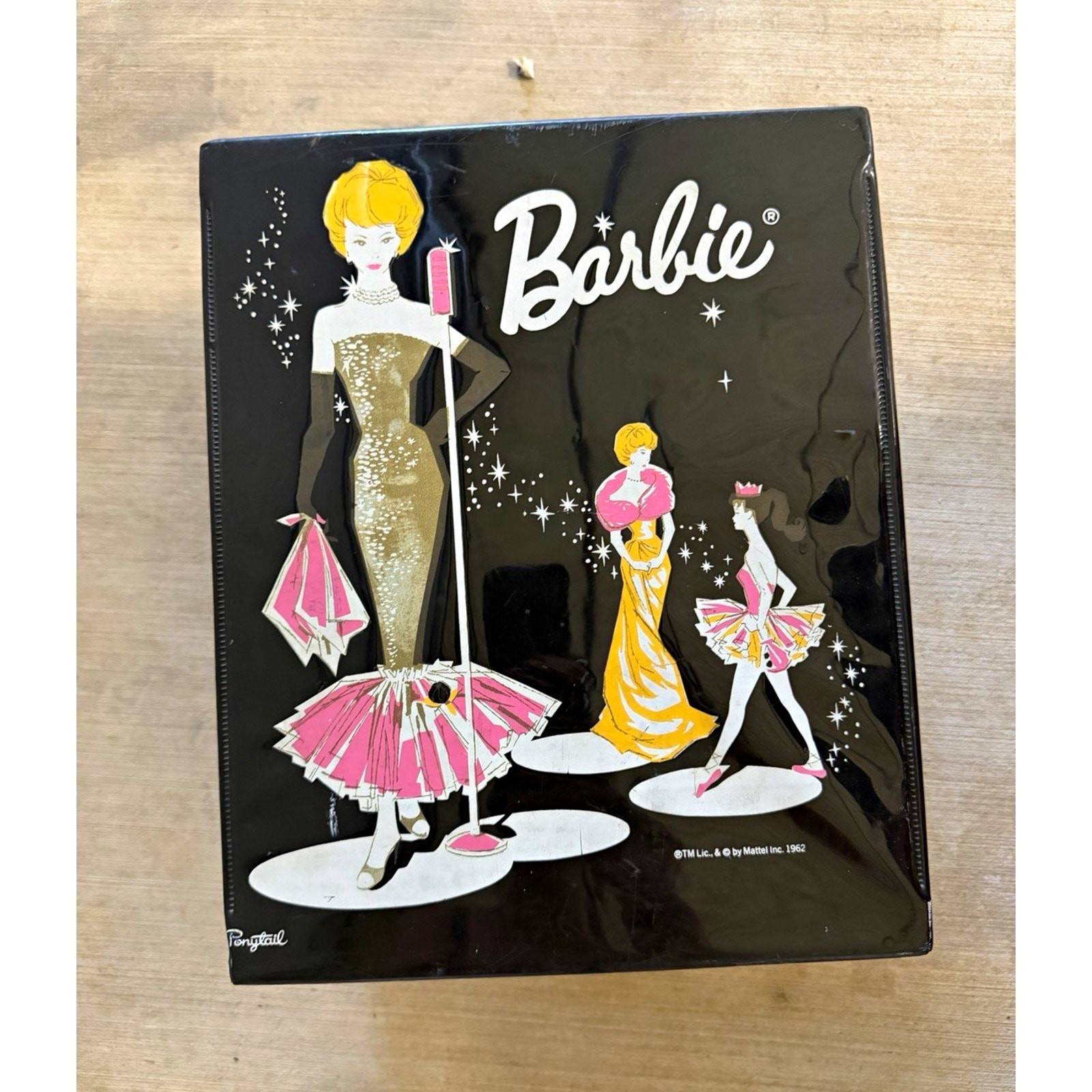 Mattel Barbie Vintage 1962 Black Plastic Doll Carrying Case Handle Ponytail Mattel Barbie Vintage 1962 Black Plastic Doll Carrying Case Handle Ponytail