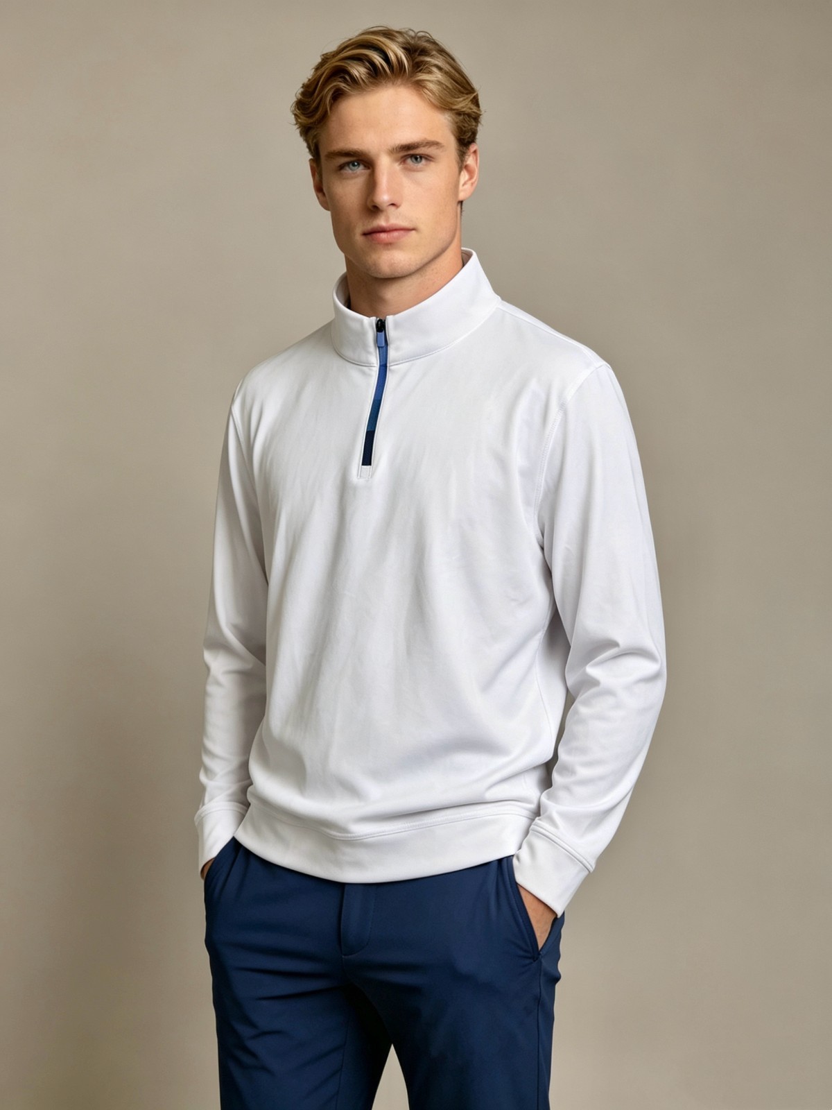 NWOT Redvanly Mens Golf 1/4 Zip White Long-Sleeved Pullover Sweatshirt Size XL NWOT Redvanly Mens Golf 1/4 Zip White Long-Sleeved Pullover Sweatshirt Size XL