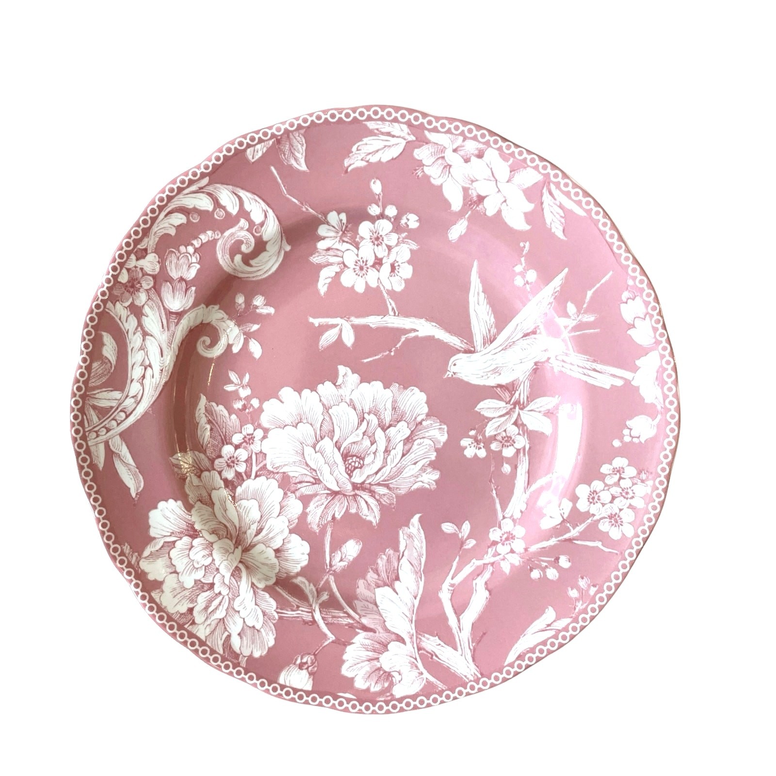 222 Fifth Adelaide Blush Porcelain Salad Plates 8.5in Floral Set of 4 New