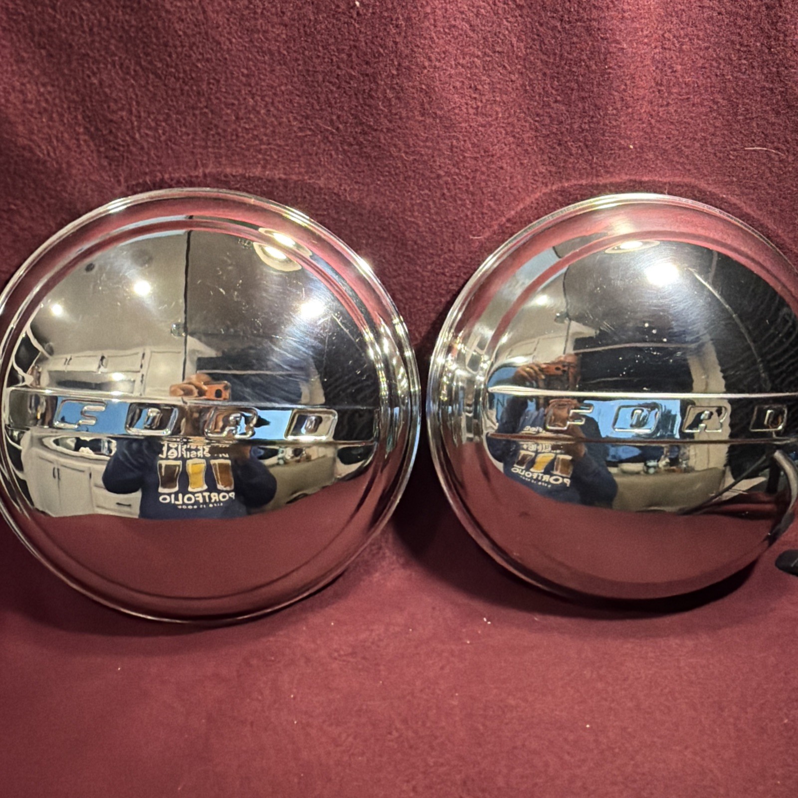 Vintage Ford Hubcap Pair 1940's-1960's Set Truck Car Automotive Restoration Vintage Ford Hubcap Pair 1940's-1960's Set Truck Car Automotive Restoration