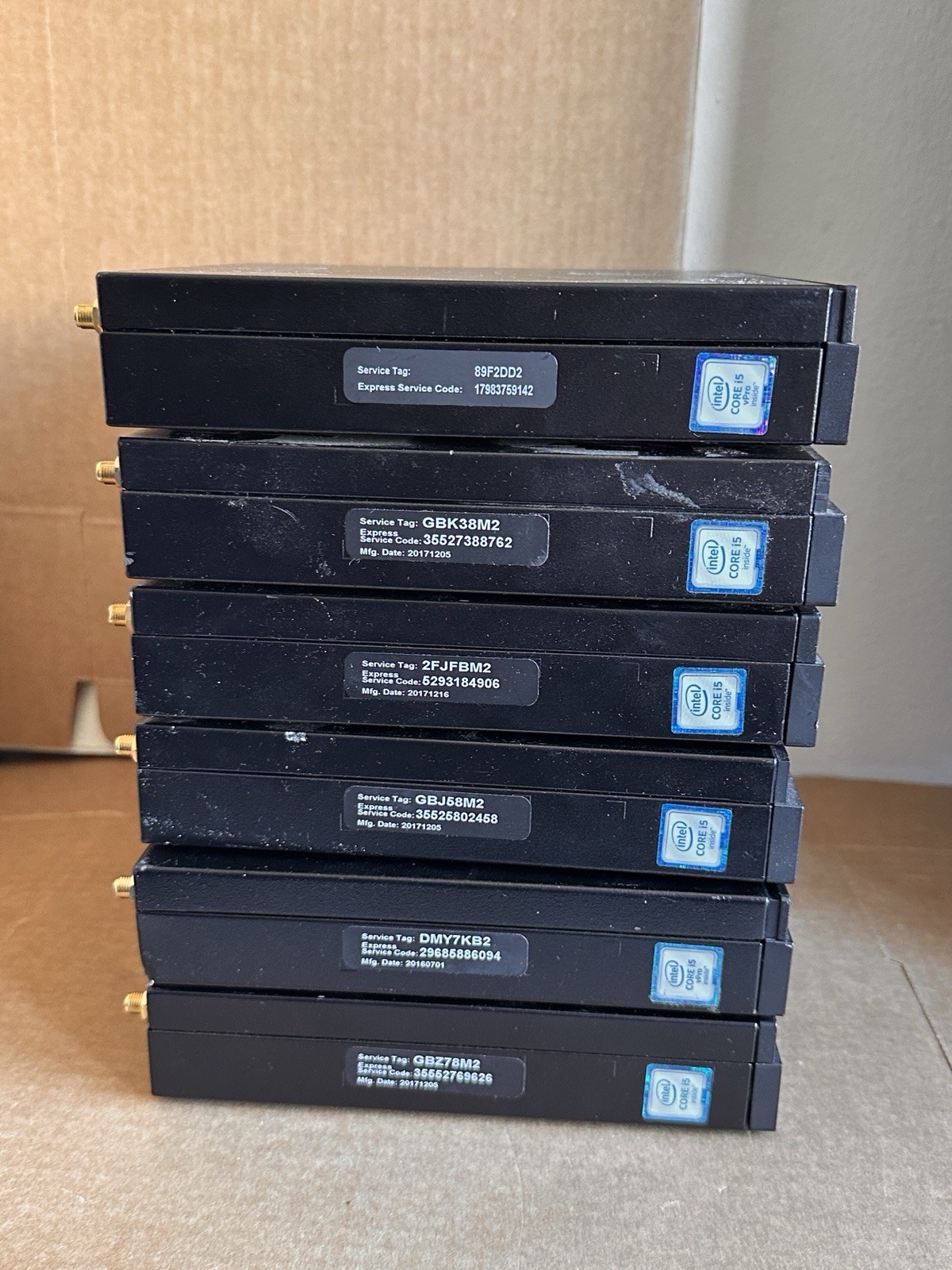 Lot of (6) Dell OptiPlex Micro i5 6th gen,  No RAM - No SSD