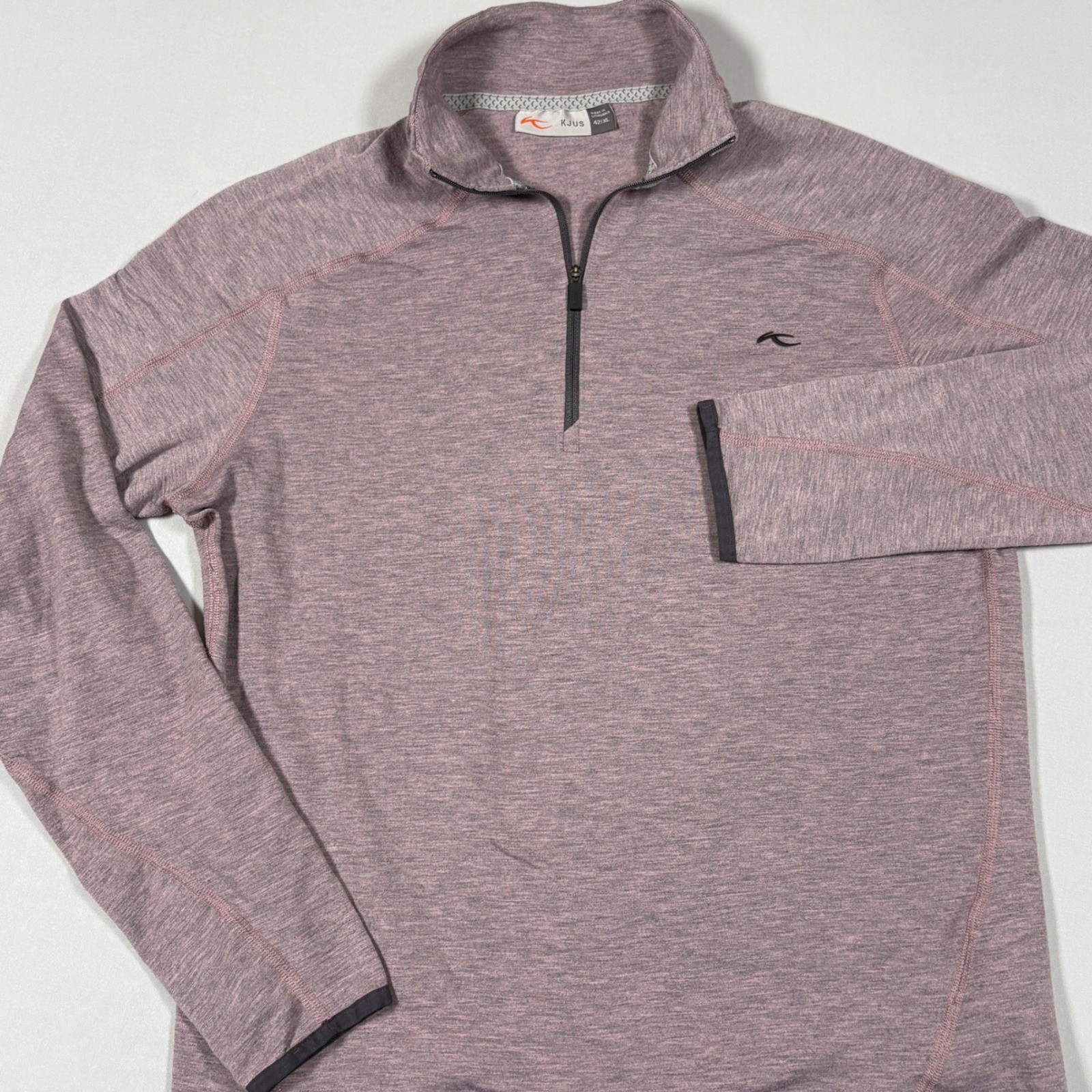 KJUS Ladies Trace Halfzip Midlayer Ski Pullover Top Purple Mauve Stretch 42 XL