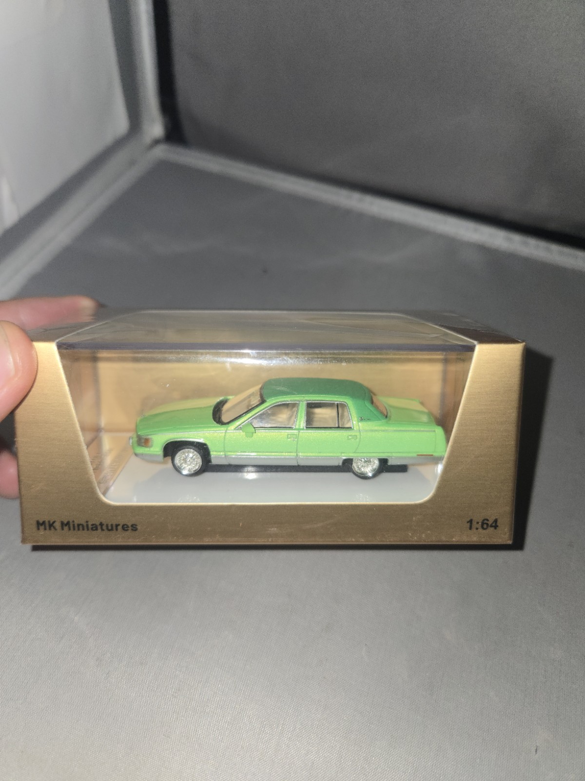MK Miniatures 1993 Cadillac Fleetwood Green Lowrider 1:64 Diecast MK Miniatures 1993 Cadillac Fleetwood Green Lowrider 1:64 Diecast