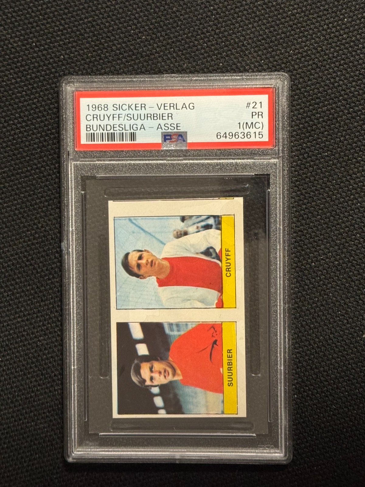 1968 SICKER - VERLAG JOHAN CRUYFF RC ROOKIE SUURBIER BUNDESLIGA ASSE PSA 1 (MC)