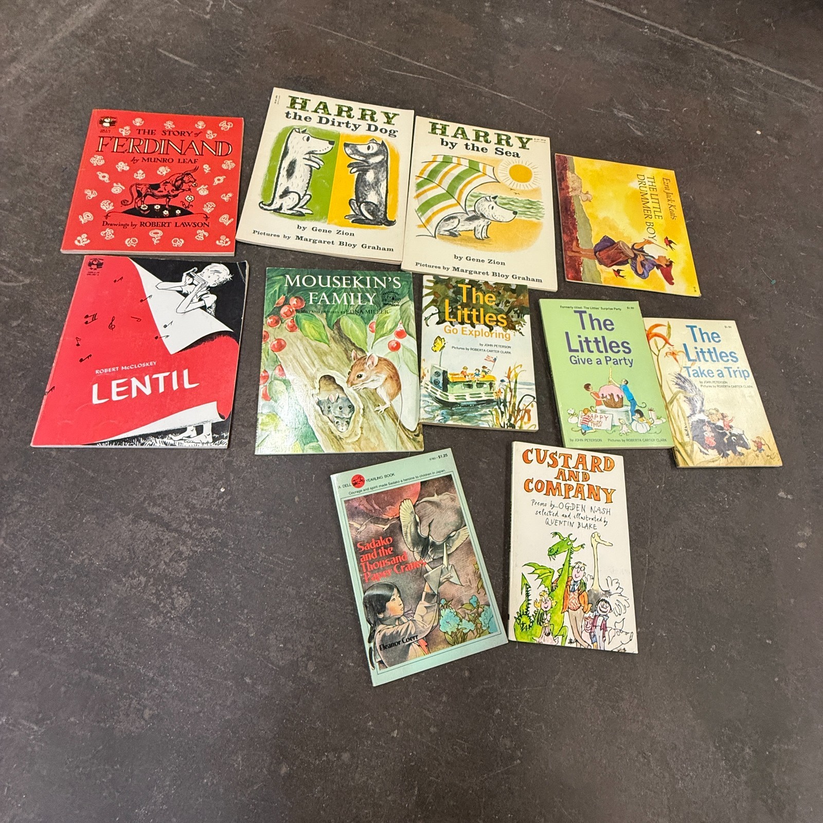 Vintage 1970s Kids Book Lot 11 Ferdinand Lentil Harry Dirty Dog Littles Sadako