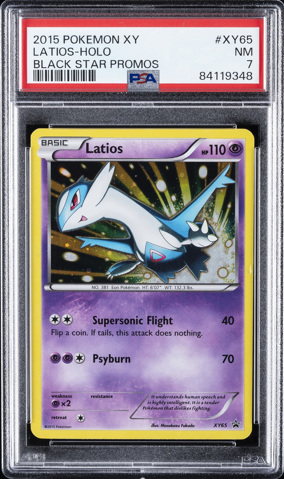 2015 POKEMON XY BLACK STAR PROMOS #XY65 LATIOS-HOLO PSA 7