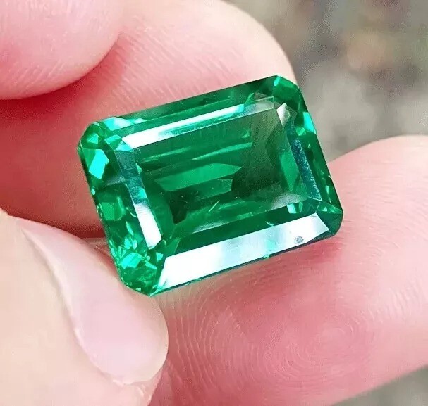 AMAZING Emerald Cut 9-11Ct Natural Green Emerald EGL Certified Loose Gemstone