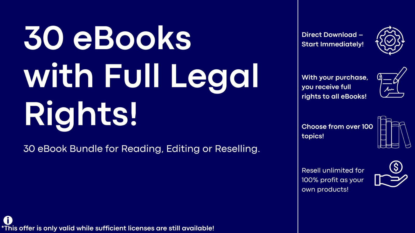 Exclusive 30 E-Book Collection – Full Rights to Resell, Edit, and Profit
