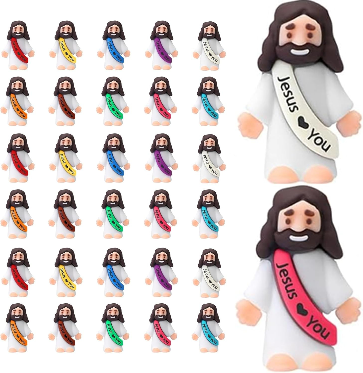 30PCS Little Jesus Figures, Mini Jesus Figurines in Bulk, Multicolor Tiny Jesus 30PCS Little Jesus Figures, Mini Jesus Figurines in Bulk, Multicolor Tiny Jesus