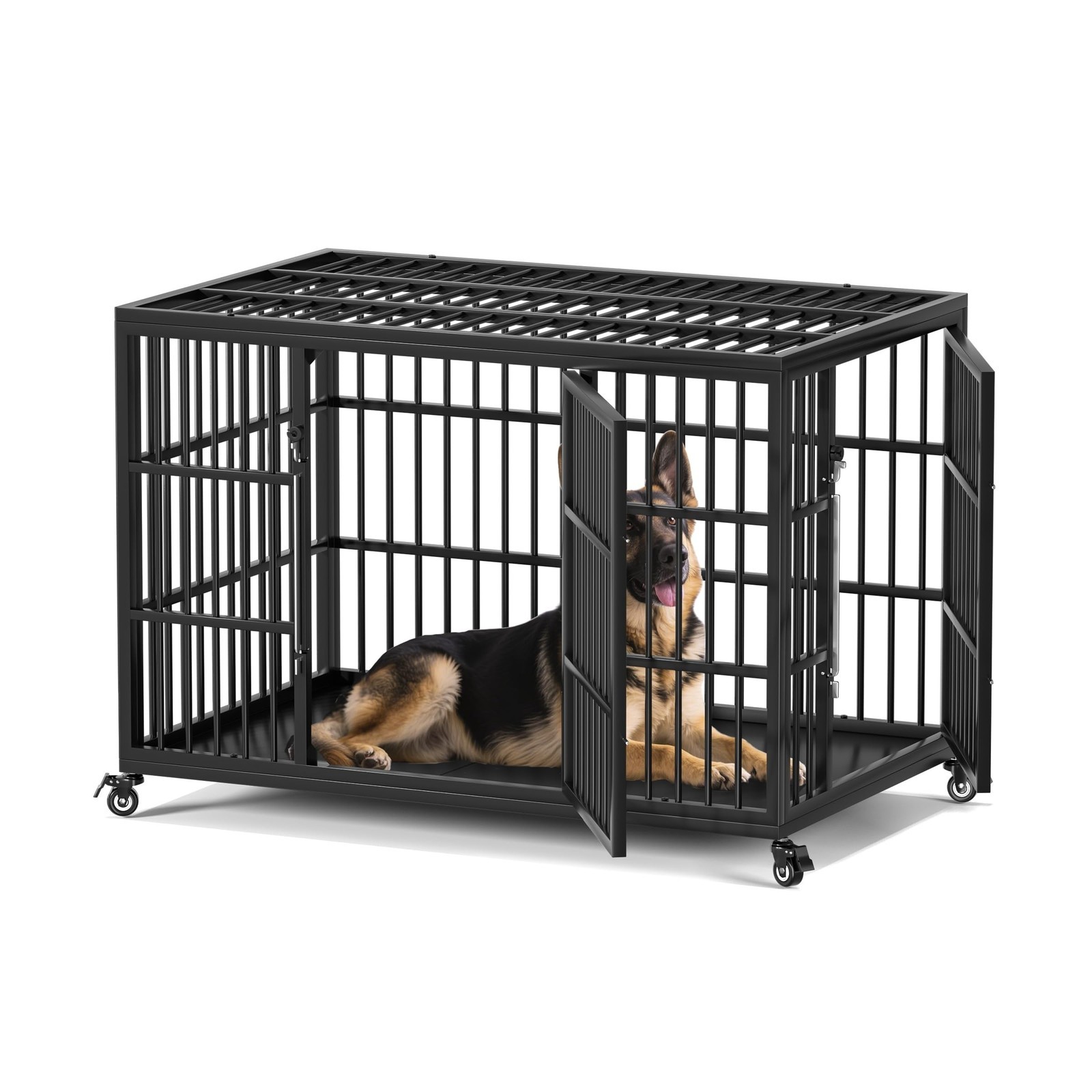 VERIFURTY 48 Inch Heavy Duty Dog Crate for Large Dogs with Self-Locking Latch... VERIFURTY 48 Inch Heavy Duty Dog Crate for Large Dogs with Self-Locking Latch...