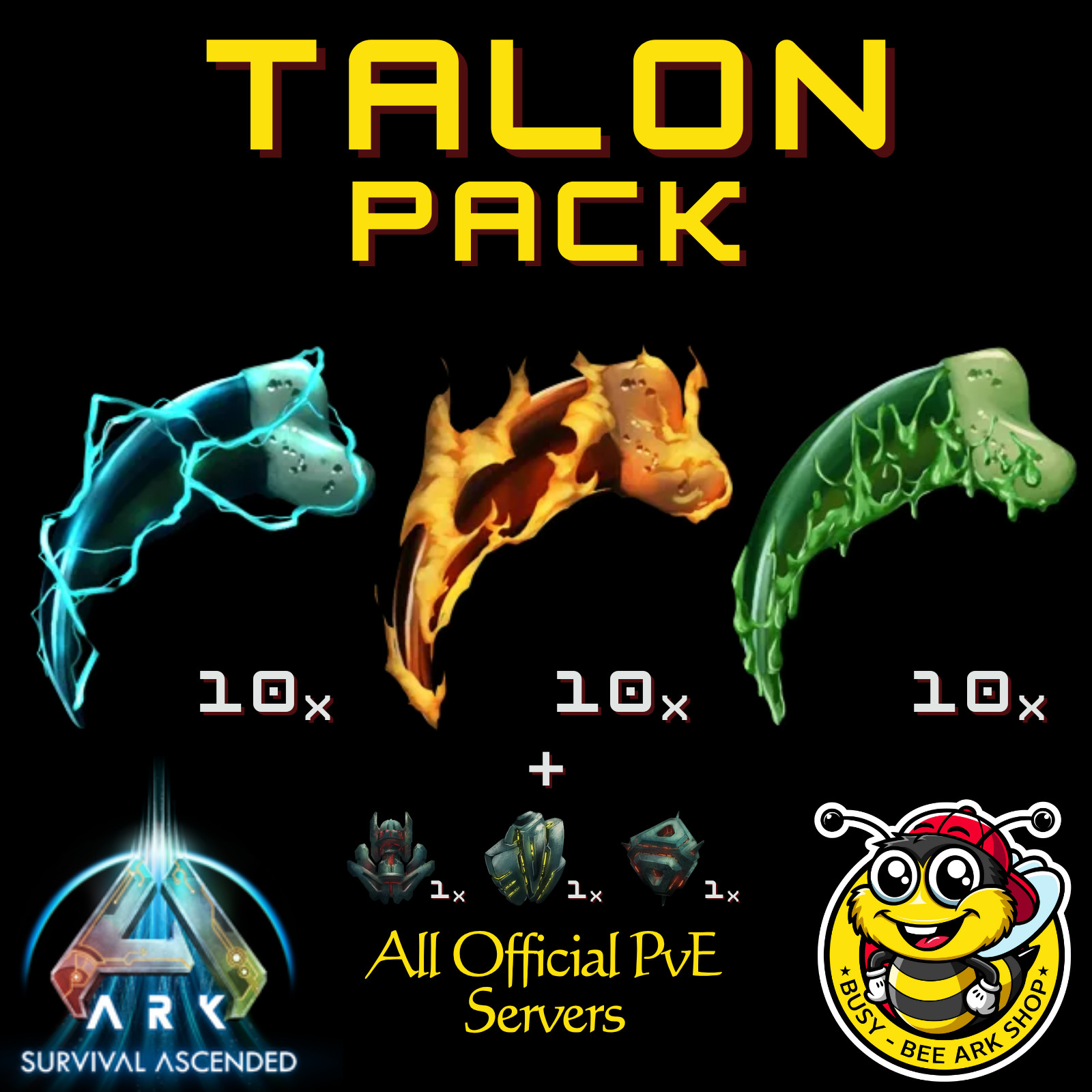 ARK-Survival-Ascended-Talon-Pack-Tributes-Artifacts-PvE-PC-XBOX-PS5-ASA-BusyBee
