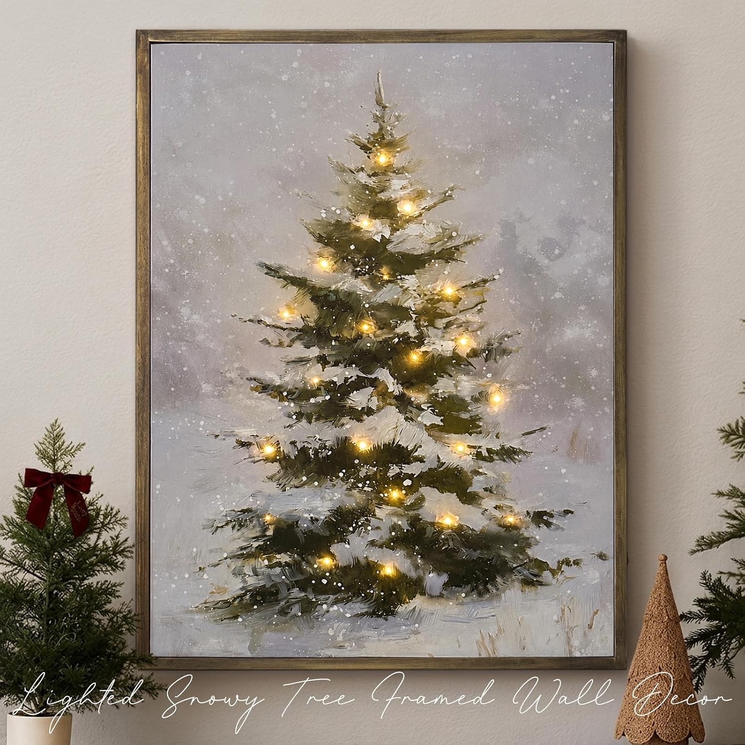 Lighted Framed Snowy Tree Canvas Lighted Framed Snowy Tree Canvas