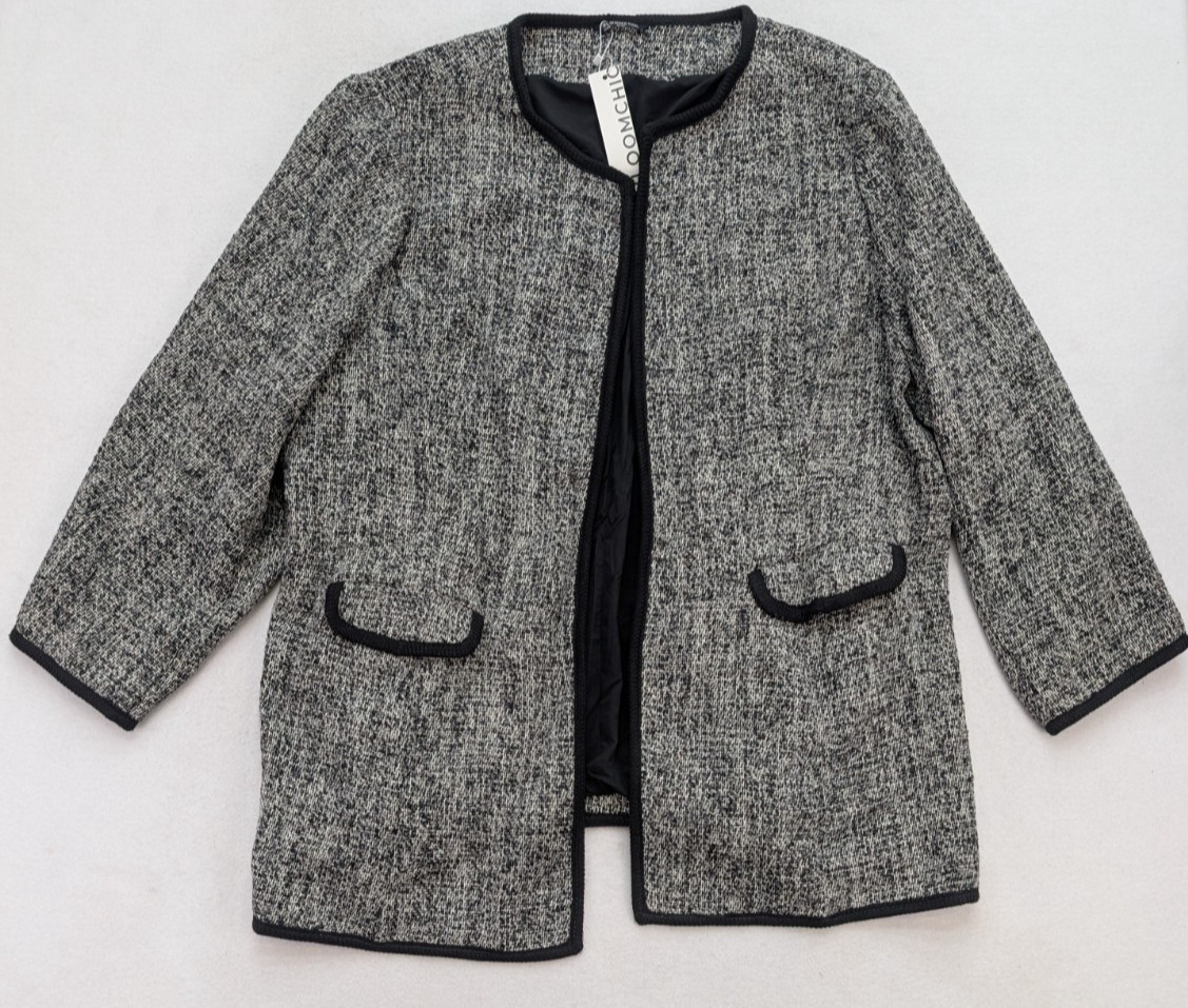 Bloomchic Women\'s Blazer Jacket Size 28 Gray Business Career NEW Bloomchic Women\'s Blazer Jacket Size 28 Gray Business Career NEW