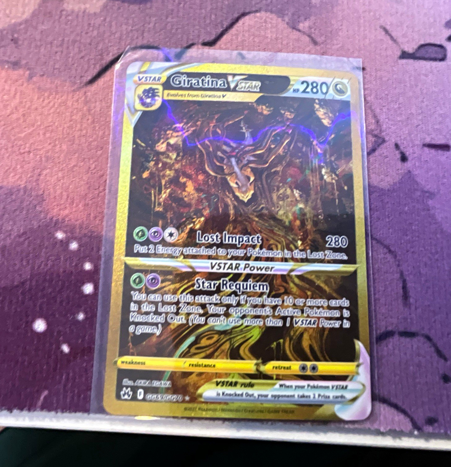 Pokemon Co. Giratina VSTAR GG69/GG70 Crown Zenith Secret Rare Holo 280 HP Pokemon Co. Giratina VSTAR GG69/GG70 Crown Zenith Secret Rare Holo 280 HP