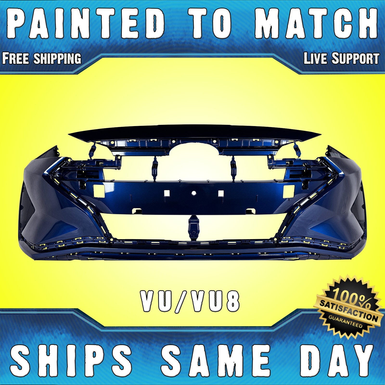 NEW *Painted VU8 Lakeside Blue* Front Bumper Cover for 2019 2020 Hyundai Elantra