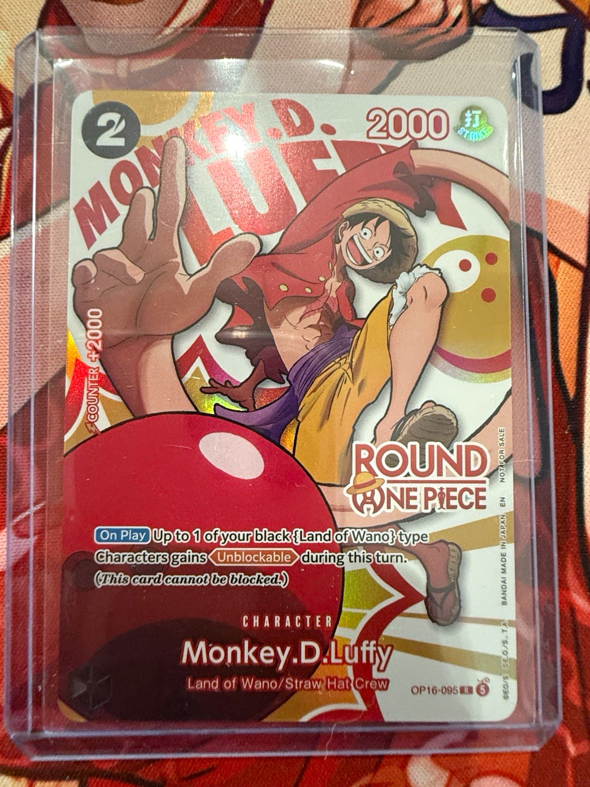 Bandai One Piece Monkey D. Luffy Round One Piece OP16-095 R Holo Cost 2 Bandai One Piece Monkey D. Luffy Round One Piece OP16-095 R Holo Cost 2