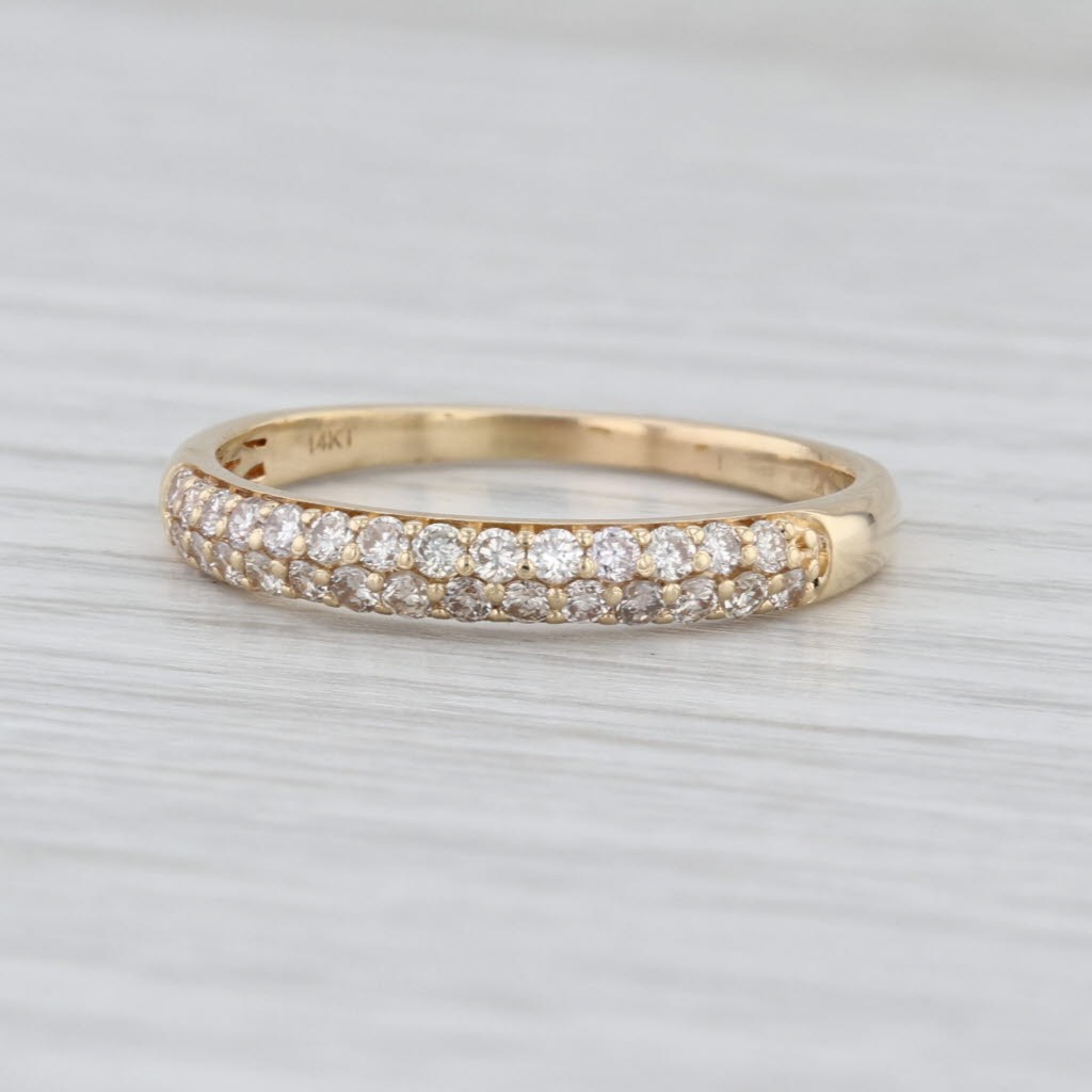 Le Vian Champagne Diamond Wedding Band 14k Gold Stackable Anniversary Ring