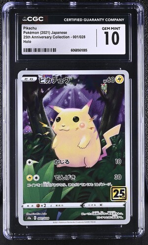 ⚡⚡ CGC 10 Pikachu 001/028 25th Anniversary 2021 Pokemon Card Japanese ⚡⚡ CGC 10 Pikachu 001/028 25th Anniversary 2021 Pokemon Card Japanese