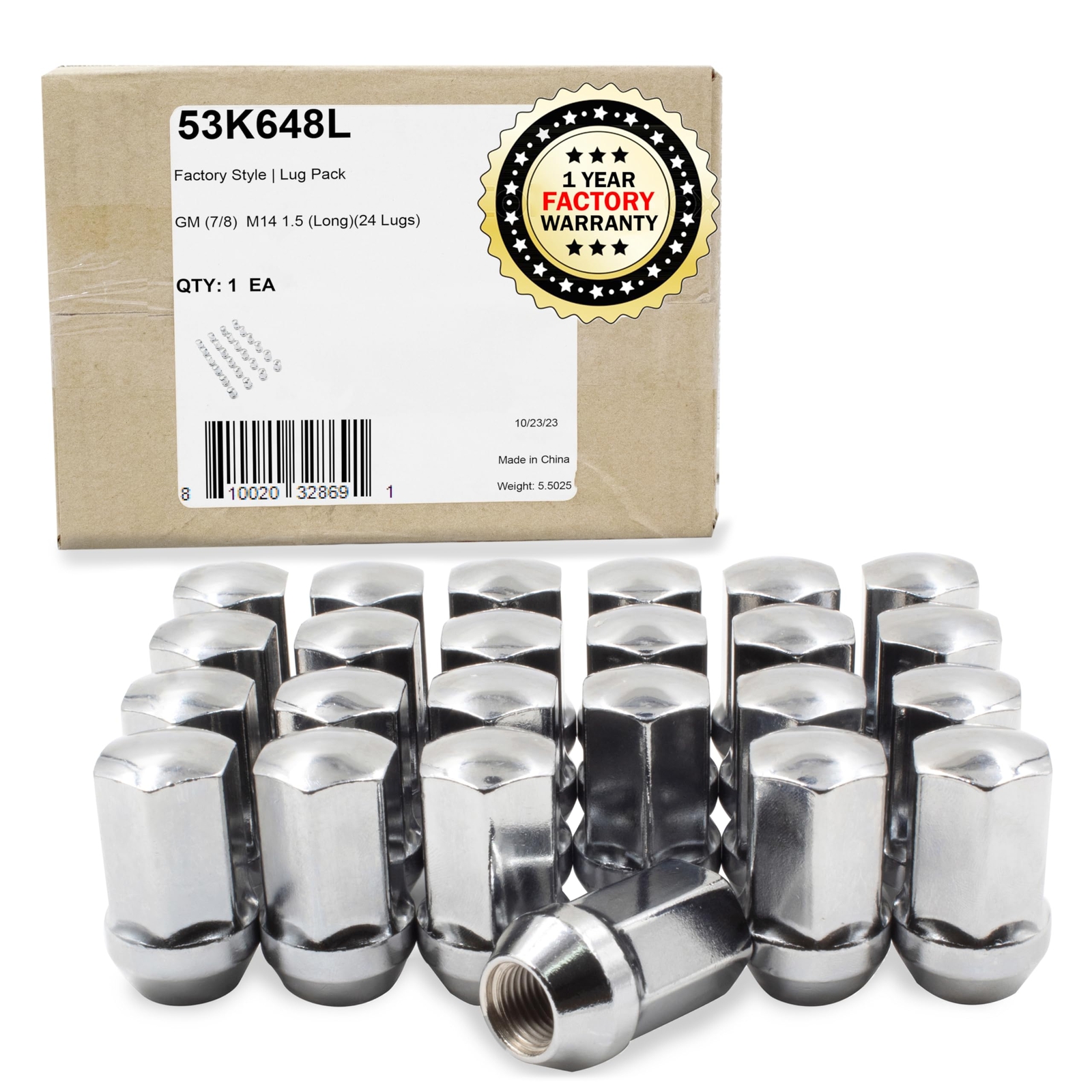 24 Pcs M14x1.5 14x1.5 OEM Style Lug Nuts GM 9596070 | 611-236 1.77