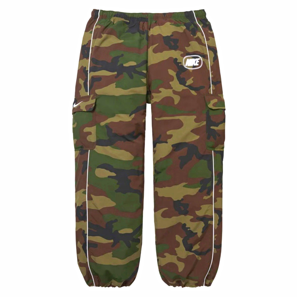 Supreme x Nike Men’s Nylon Cargo Pants Woodland Camo Size S Elastic Waist