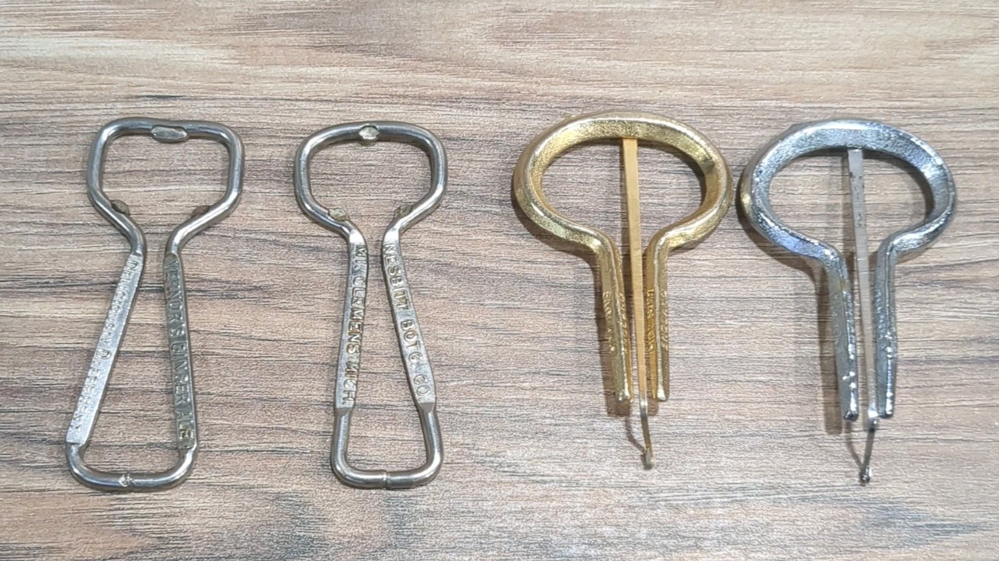 Lot 4VTG 2 Antiq Jaw Harp 2 Advertising Bottle Opener Lot Vernors Ginger Nesbitt Lot 4VTG 2 Antiq Jaw Harp 2 Advertising Bottle Opener Lot Vernors Ginger Nesbitt