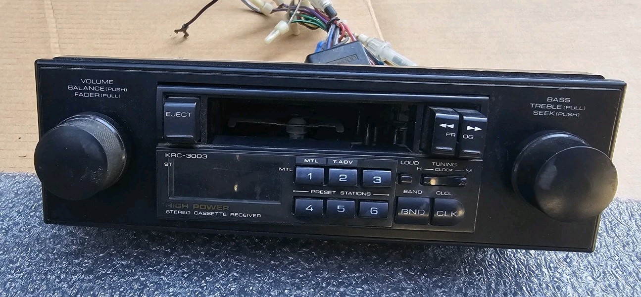 Vintage Kenwood KRC-3003 Indash AM/FM Cassette Radio Receiver Vintage Kenwood KRC-3003 Indash AM/FM Cassette Radio Receiver