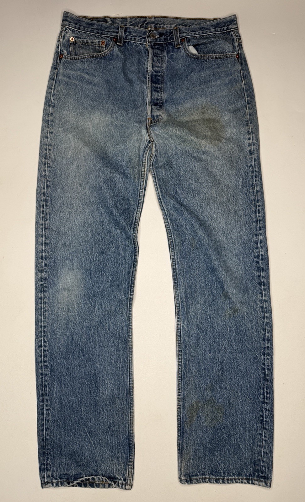 Vintage Levi’s 501 Distressed Button Fly Denim Jeans Made In USA | 36 x 34* Vintage Levi’s 501 Distressed Button Fly Denim Jeans Made In USA | 36 x 34*
