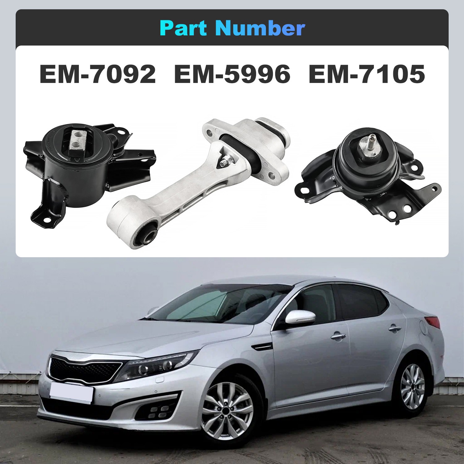 3pcs M655 Fits 2011-2015  Kia Optima 2.4L Auto Engine Motor & Trans Mount Set