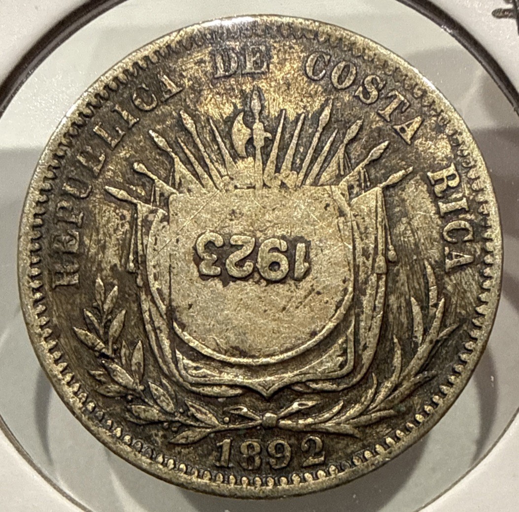 1923 / 1892 50 Centimos Costa Rica Silver 50C Coin - VF Detail (F505) 1923 / 1892 50 Centimos Costa Rica Silver 50C Coin - VF Detail (F505)